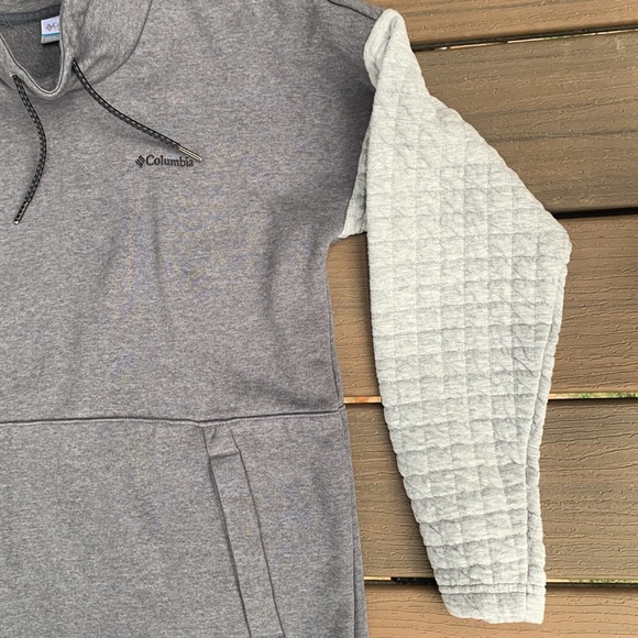 COLUMBIA GRAY AND CREAM OVERSIZED FUNNEL NECK PULLOVER SWEATSHIRT SIZE XS - Picture 6 of 7